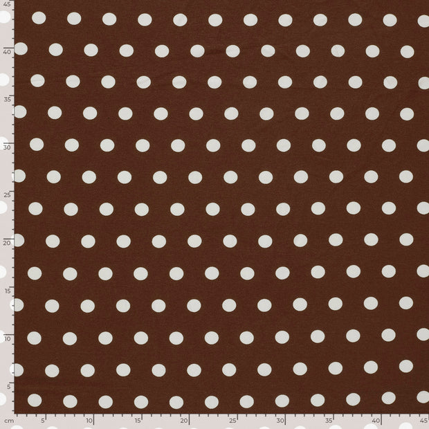 Viscose Vortex Jersey fabric Dots Brown