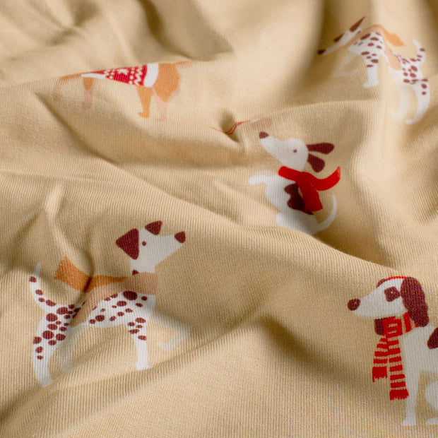 French Terry fabric Christmas Beige