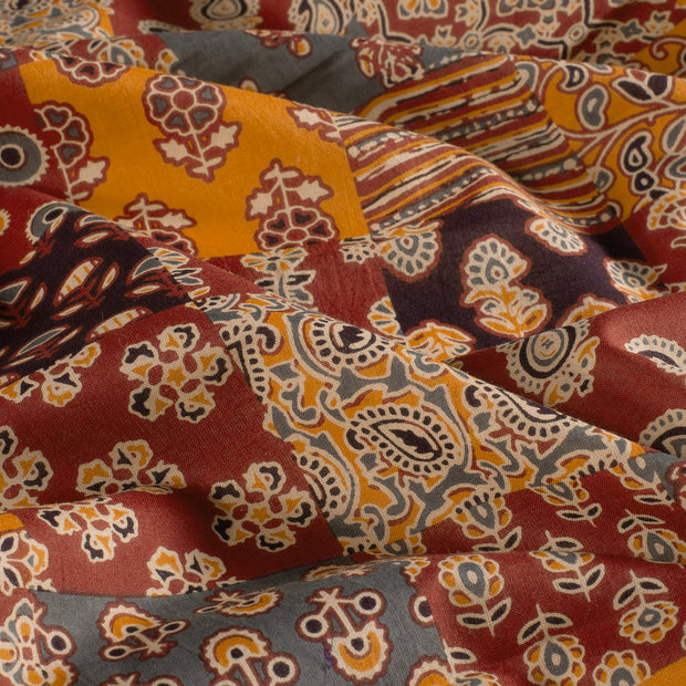 Voile fabric Abstract Red