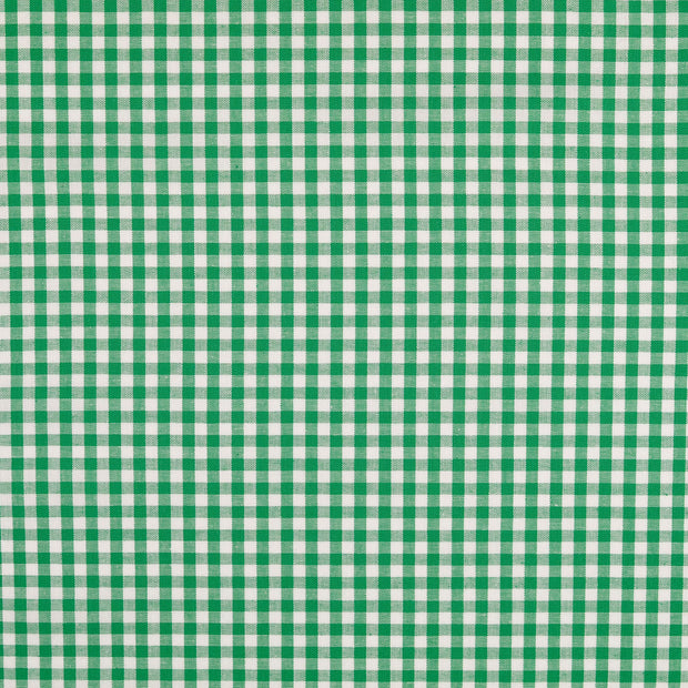 Cretonne fabric Checks Apple Green