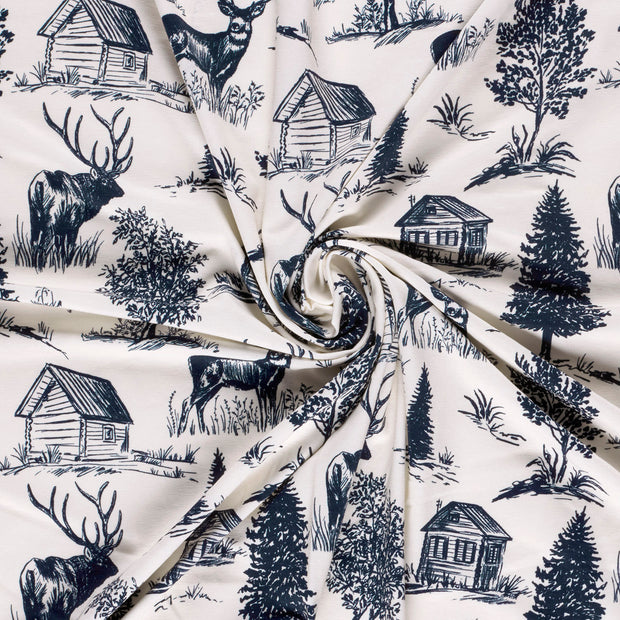Jersey fabric Cobalt digital printed 