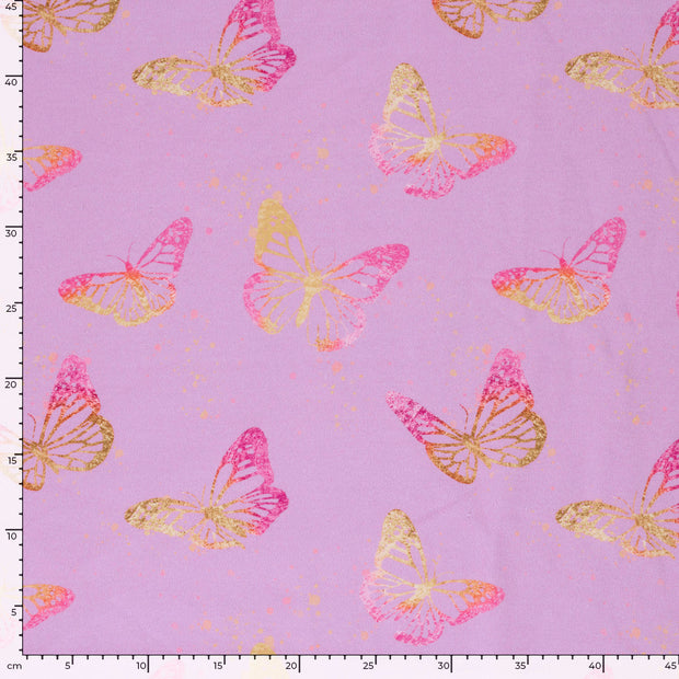 Jogging fabric Butterflies Lila