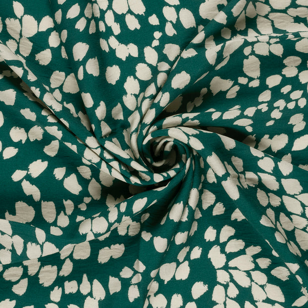 Viscose Nylon Crepe fabric Petrol printed 