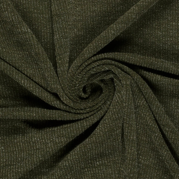 Rib Jersey fabrik Melange Khaki-Grün