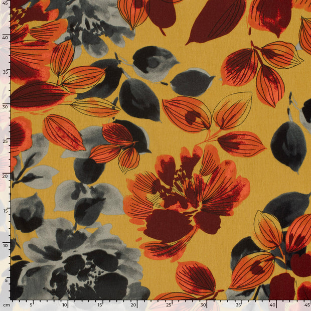 Borken Crepe fabric Abstract Oker
