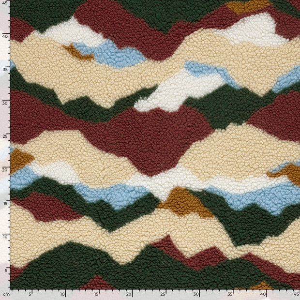 Sherpa Fleece fabric Abstract Bordeaux
