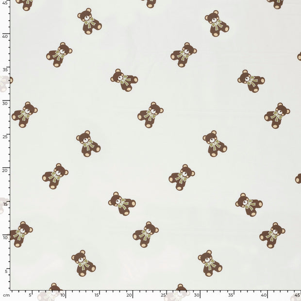 Jersey fabric Bears Off White