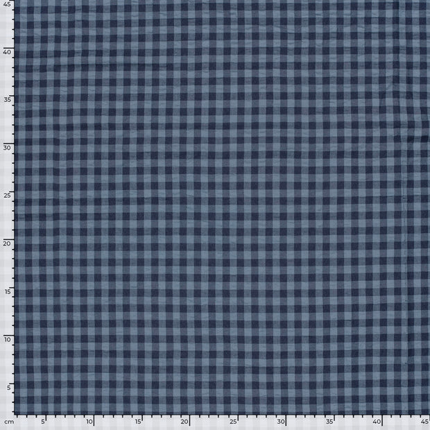 Seersucker fabric Checks Navy