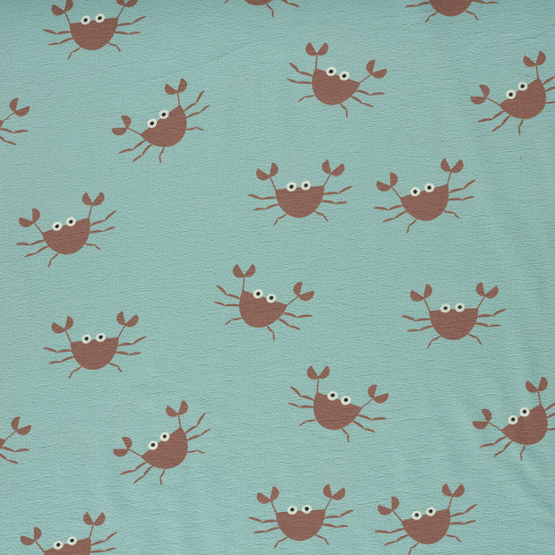 Terry Crepe fabric Light Blue texturized 