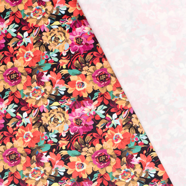 Velvet fabric Flowers digital printed 