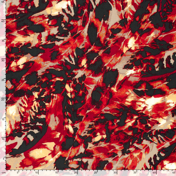 Woven Polyester fabric Abstract Bordeaux