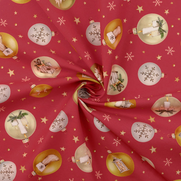 Cotton Poplin fabric Red 