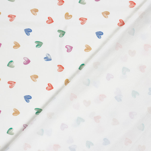 French Terry GOTS organic fabric Hearts digital printed 