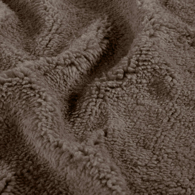 Sherpa Fleece fabric Unicolour Brown Taupe