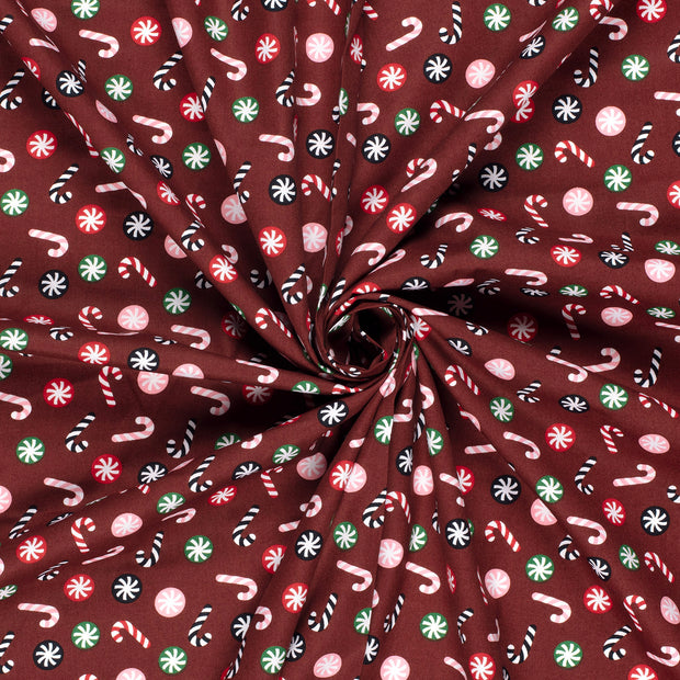 Cotton Poplin fabric Red printed 