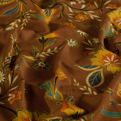Viscose Vortex Jersey printed Flowers Brown
