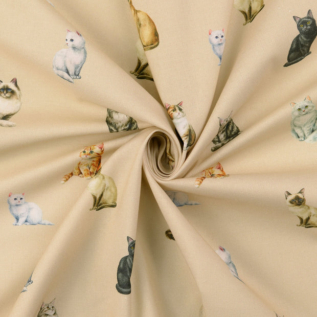 Cretonne fabric Beige 