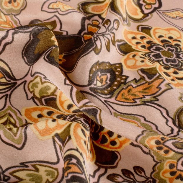 Satin Velvet fabric Flowers Pink