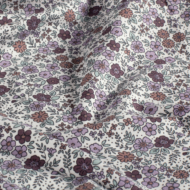 Jersey fabric Flowers Off White