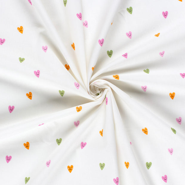 Cotton Poplin fabric Off White printed 