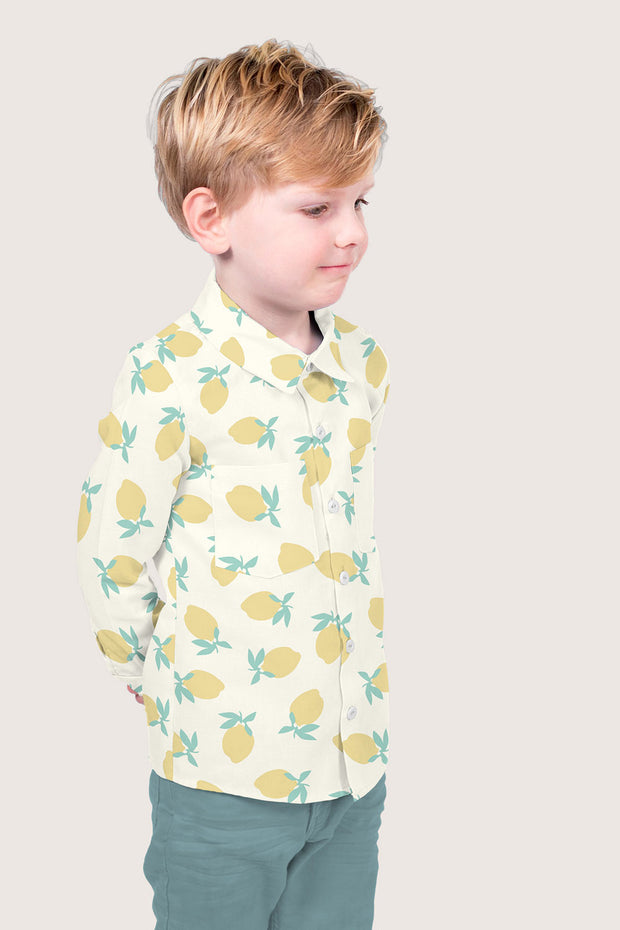 Cotton Poplin fabric Fruits Off White