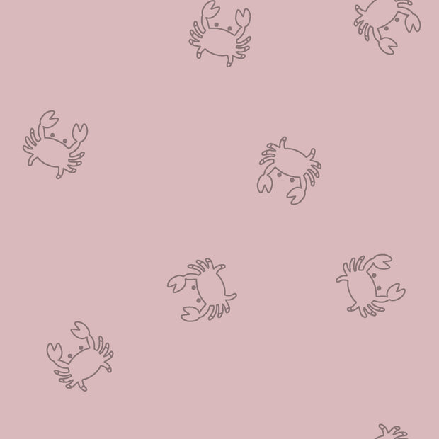 Stretch terry fabric Crabs Pink
