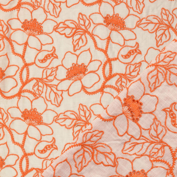  fabric White embroidered 