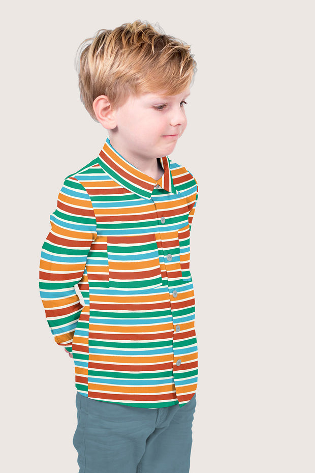 Cotton Poplin fabric Stripes Off White