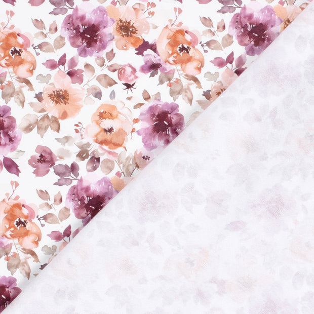 French Terry fabric Flowers brushed and digital printed 