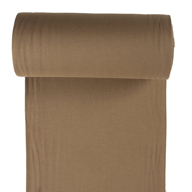 Cuff Material GOTS organic fabric Taupe Grey matte 
