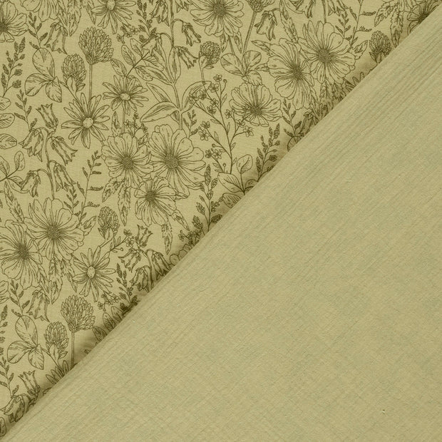 Muslin fabric Flowers printed 
