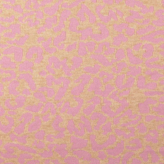 Heavy Knit fabric Leopards Pink