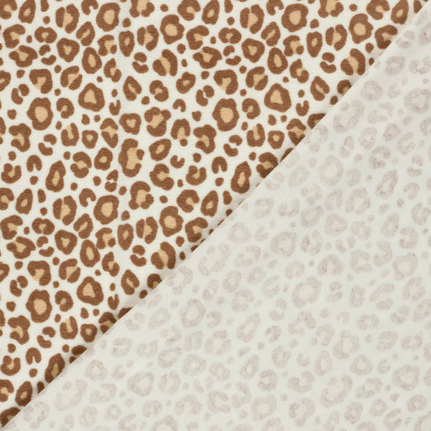 Stretch terry fabric Leopards printed 