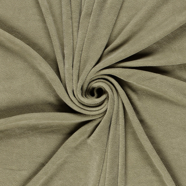 Stretch terry fabric Olive Green 