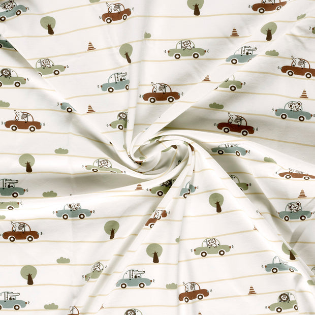 Jersey fabric Off White printed 