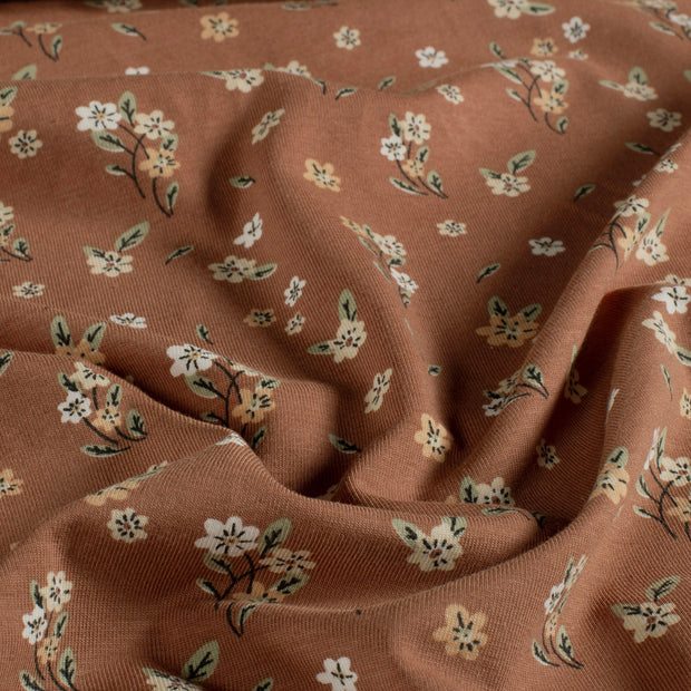 Jersey fabric Flowers Old Pink