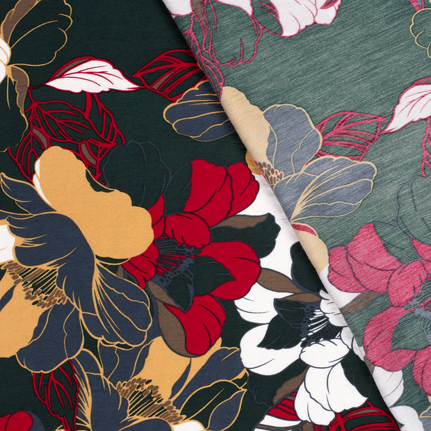 Viscose Nylon Crepe fabric Flowers printed 