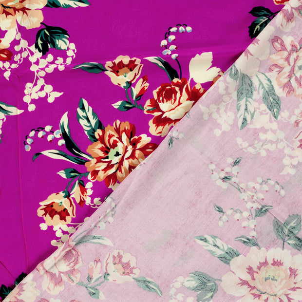 Bamboo Poplin fabric Flowers printed 