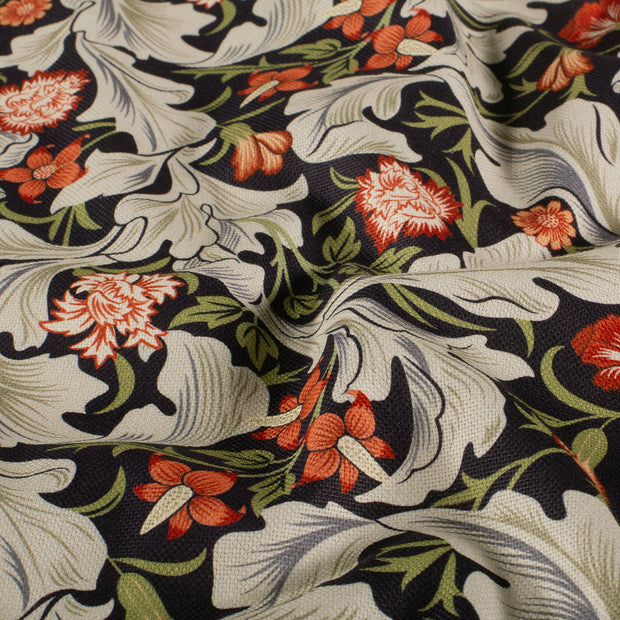 Panama fabric Flowers Navy