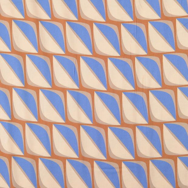 Viscose Satin fabric Geometric pattern Beige