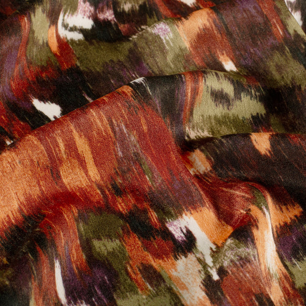 Satin Velvet fabric Abstract Brique