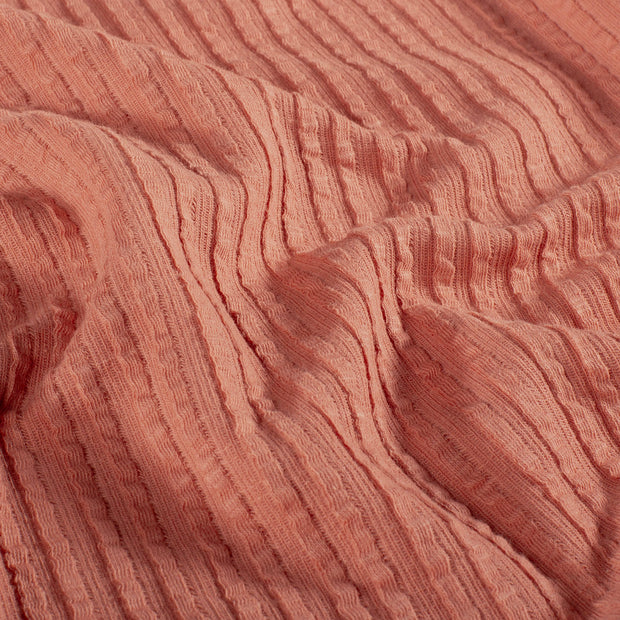 Rib Jacquard fabric Unicolour Coral