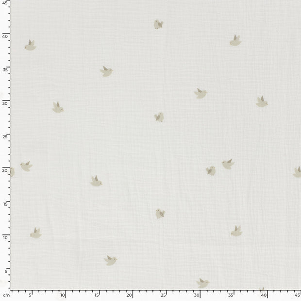 Muslin fabric Abstract Off White
