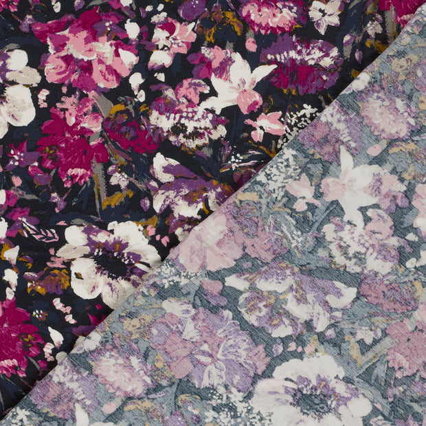 Viscose Nylon Crepe fabric Flowers printed 