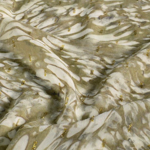 Chiffon fabric Glitter Brown