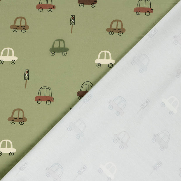 Jersey tissu autos imprimé 