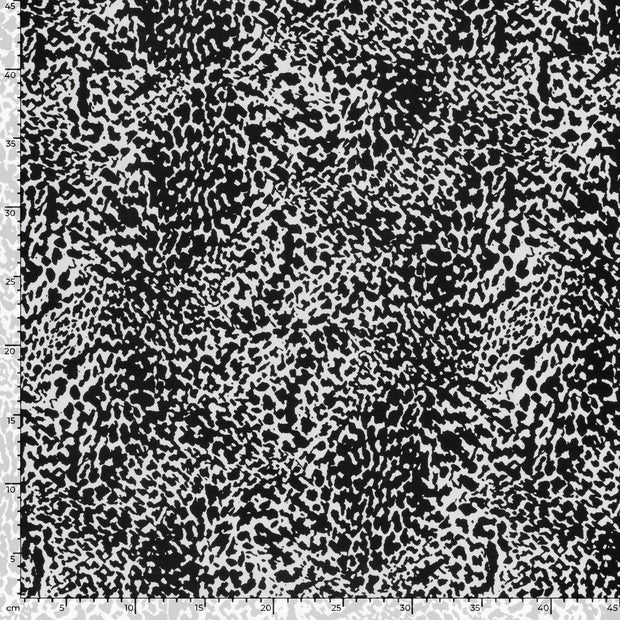 Viscose Vortex Jersey fabric Leopards Black