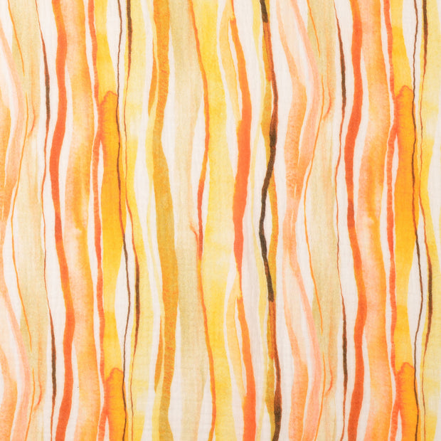 Muslin fabric Stripes Orange