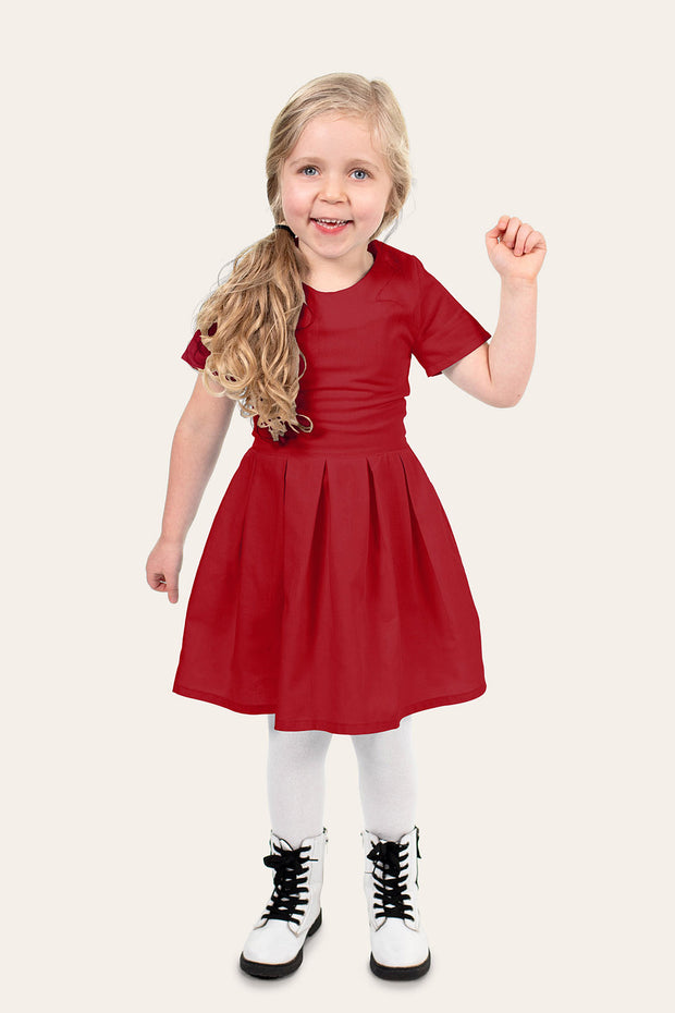 Viscose Poplin fabric Unicolour Red
