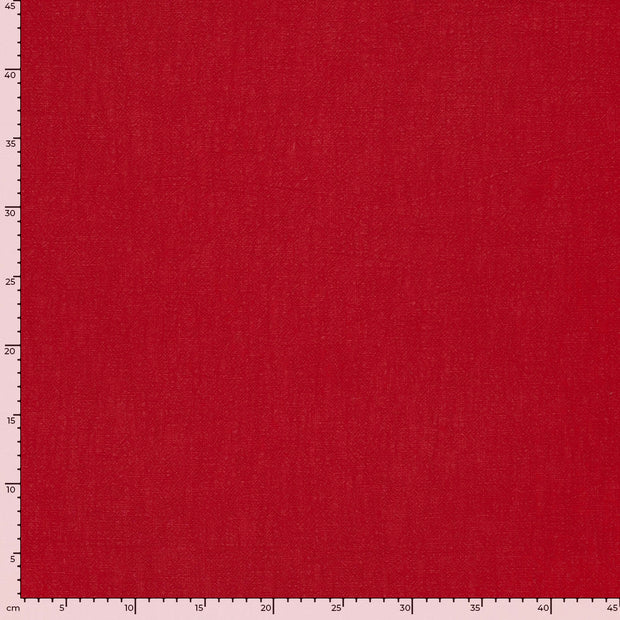 Linen fabric Unicolour Red